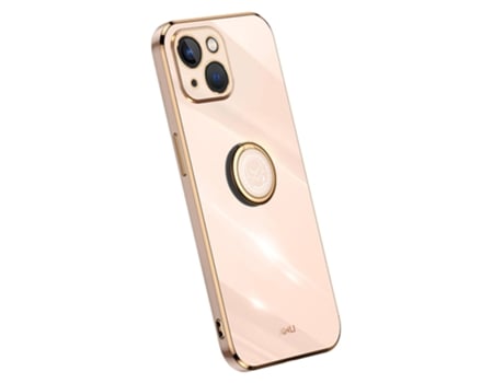 Suporte Casa Quedas Galvanizado Para Iphone 15 Xinli Pele Sintética Rosa