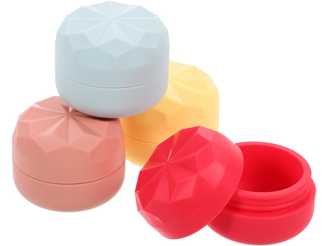 De 4 Potes De Silicone Para Creme, Recipientes De Viagem Para Cremes E Loções, Práticos