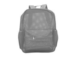 Mochila Malha Transparente Grande Capacidade Leve Lavável Cinza