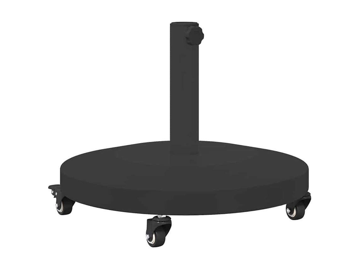 Conjunto 1 Base Para Chapéu De Sol Vidaxl Preto Aço (48 X 48 X 32 Cm)