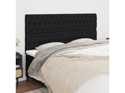 Vidaxl Cabeceira Preta 180x7x118/128 Cm Tecido