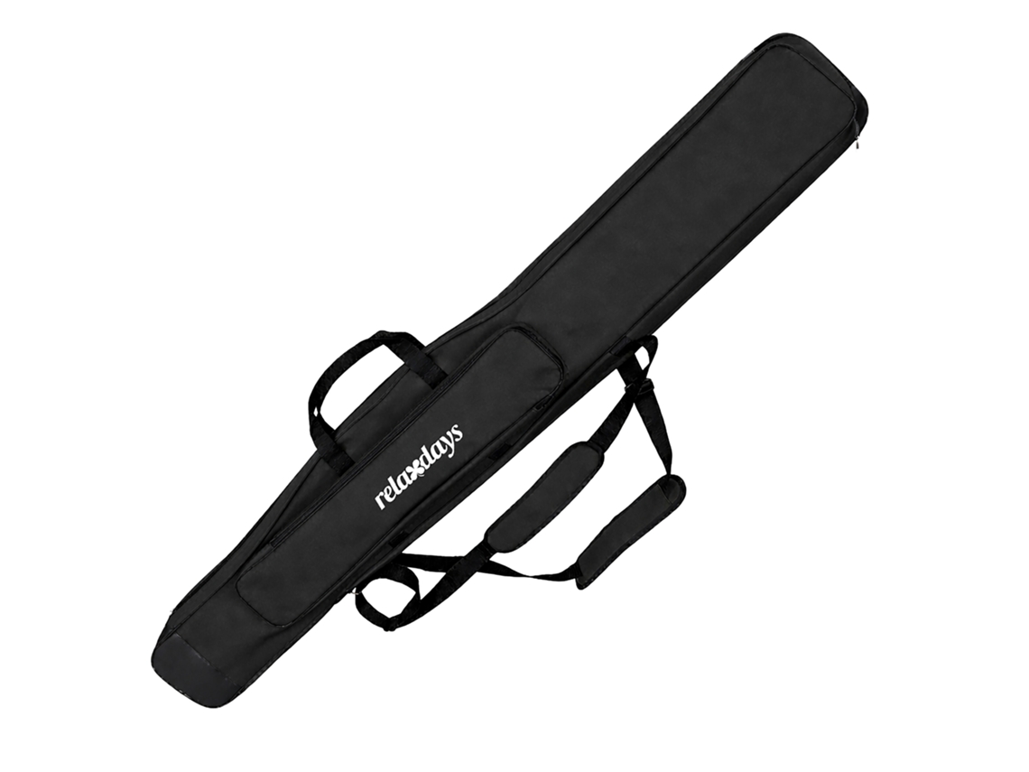Bolsa De Pesca Relaxdays 150 Cm, Para 3 Varas, 5 Compart., Acolchoada, Grande, Acessórios, Oxford 1200d, Preta