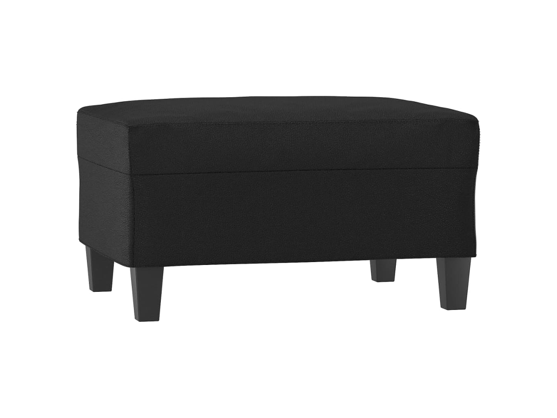 Footstool, Footstools Vidaxl Preto Couro Artificial (70 X 55 X 41 Cm)