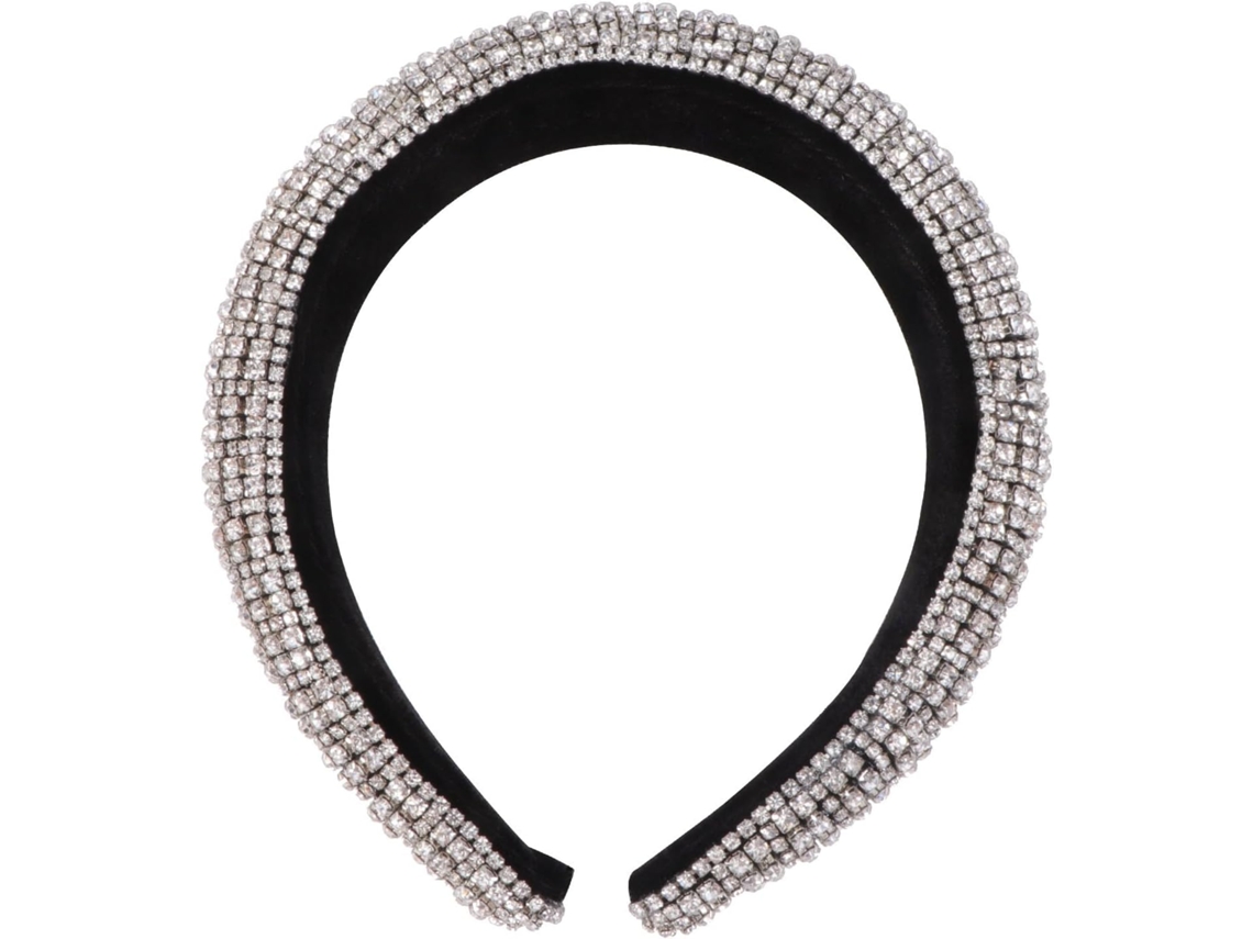 Tiara Barroca Nuobesty Com Grandes Cristais E Strass Prateados, Acessório Leve Para Mulheres.