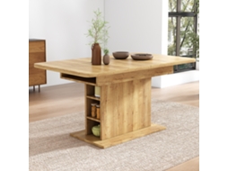 Mesa De Jantar Retangular Extensível 110/130×70×75cm, Com Espaço De Arrumação, Ideal Como Mesa Centro E Lazer