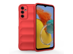 Capa Halinuia Para Samsung Galaxy M14 5g Magic Shield Tpu Flanela Vermelha (proteção Integral, Interior Em Flanela)