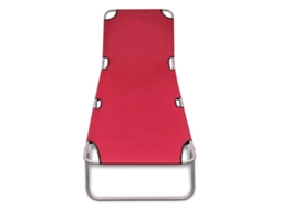 Maison Exclusive - Espreguiçadeira Dobrável Aço Revestido A Pó Vermelho
