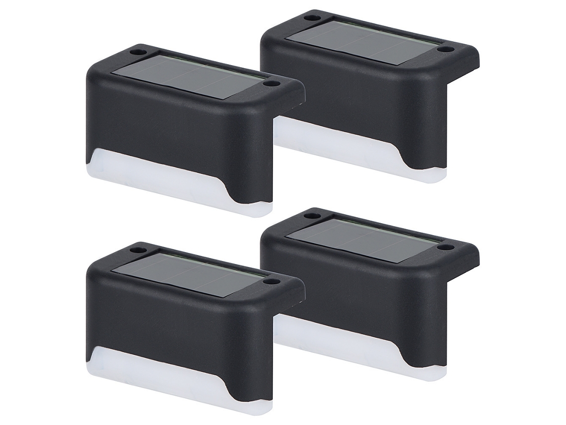 4 Luzes Solares de Pared Negras Ip65