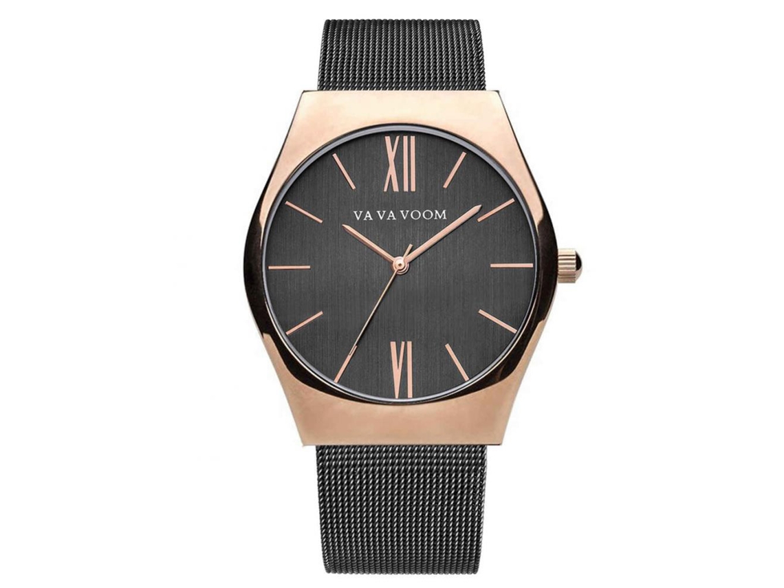 Reloj Hombre Vava Voom Moda Cuarzo Caja Dorado Rosa Pulsera