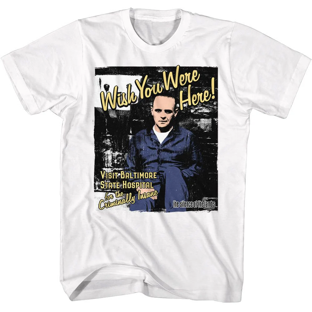 Unisex Adult T-shirt Rockinstone Silence Of The Lambs Movie Silence Hannibal Cell White Sizexxl