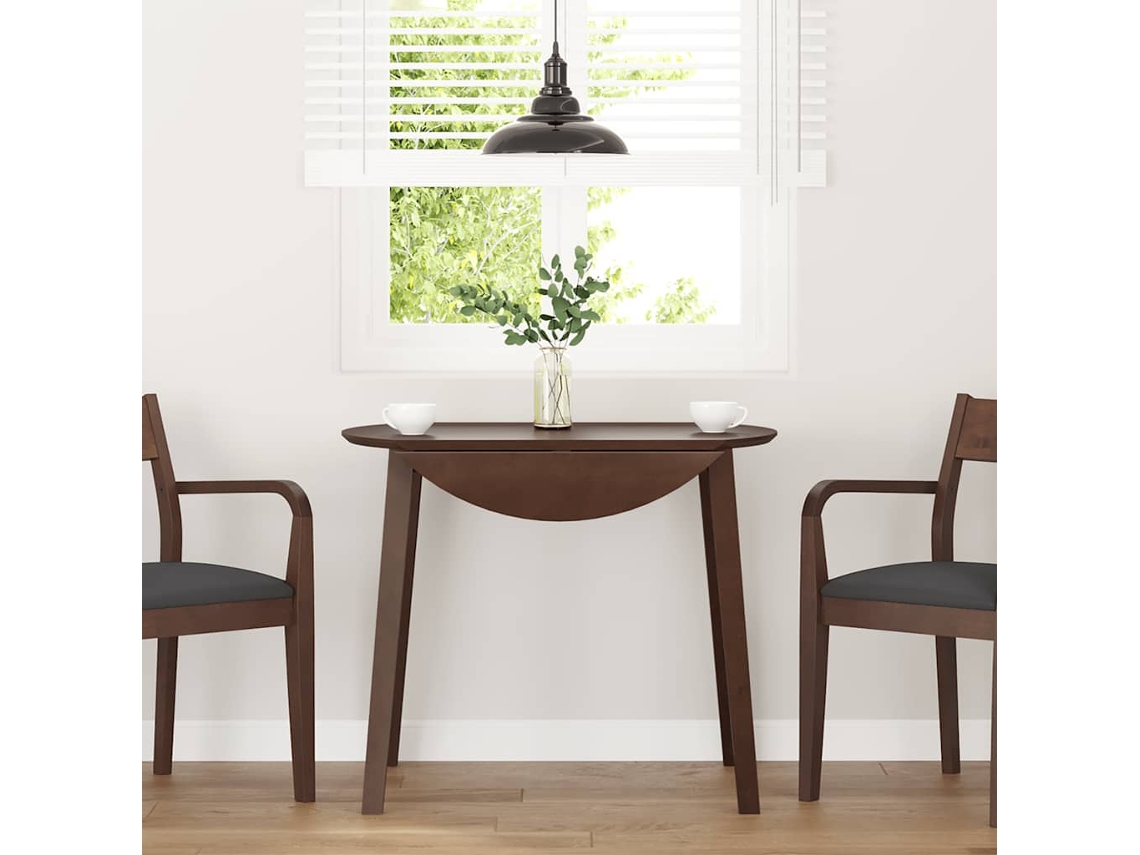 Vidaxl Mesa De Jantar Madeira Seringueira Maciça Castanho