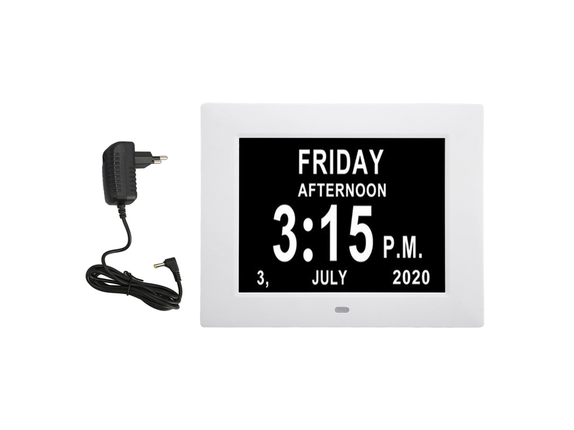 Mali relógio Digital de Calendário 7 Polegadas Hd Auto ambiente para Idosos Branco Plugue Eu 110 240v