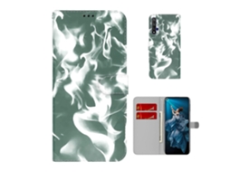 Capa De Couro Com Estampa De Névoa Em Formato De Nuvem, Estilo Flip Horizontal, Para Huawei Honor 20 / Nova 5t, Com Suporte, Compartimento Para Cartõe