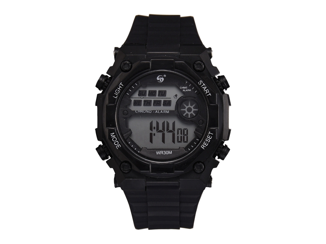 Relógio masculino casual, estilo estudante, pulseira de silicone à prova d'água, pulseira preta.