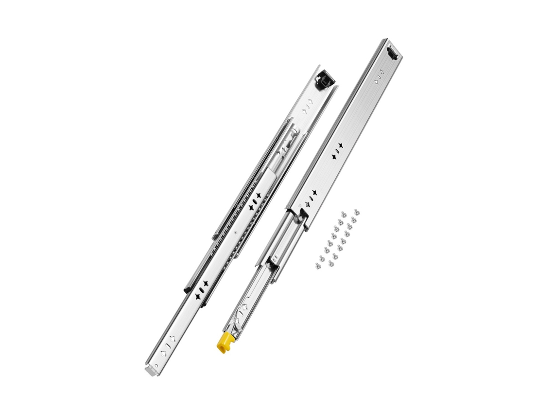 1 Par de Corrediças de Gaveta com Trava Carga 113,4 Kg 500 X 53 X 19,5 Mm Vevor