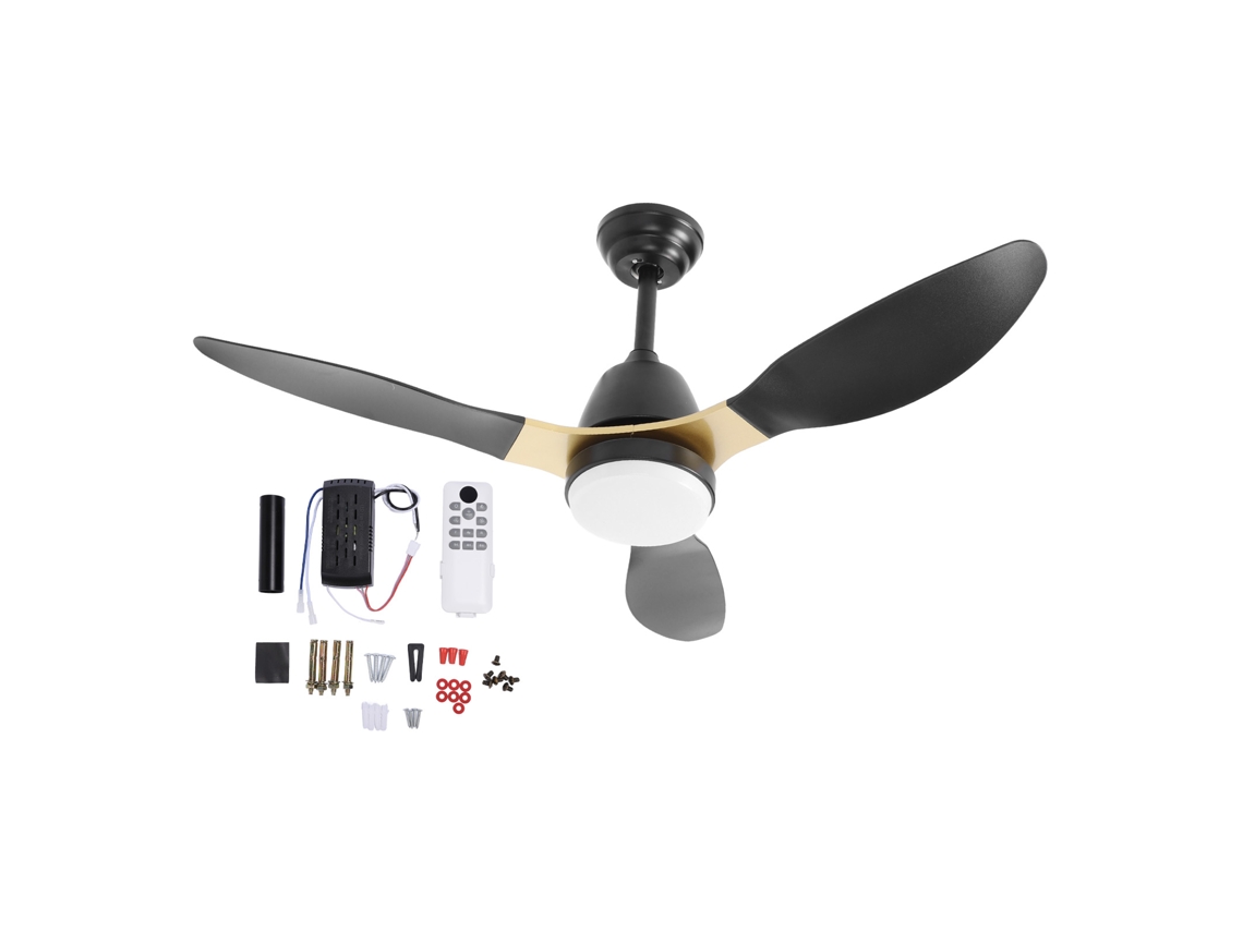 Ventilador de Teto LED 37 Polegadas com Dimmer, Luz, 6 Velocidades, 3 Cores e Comando Remoto LAXISCREED