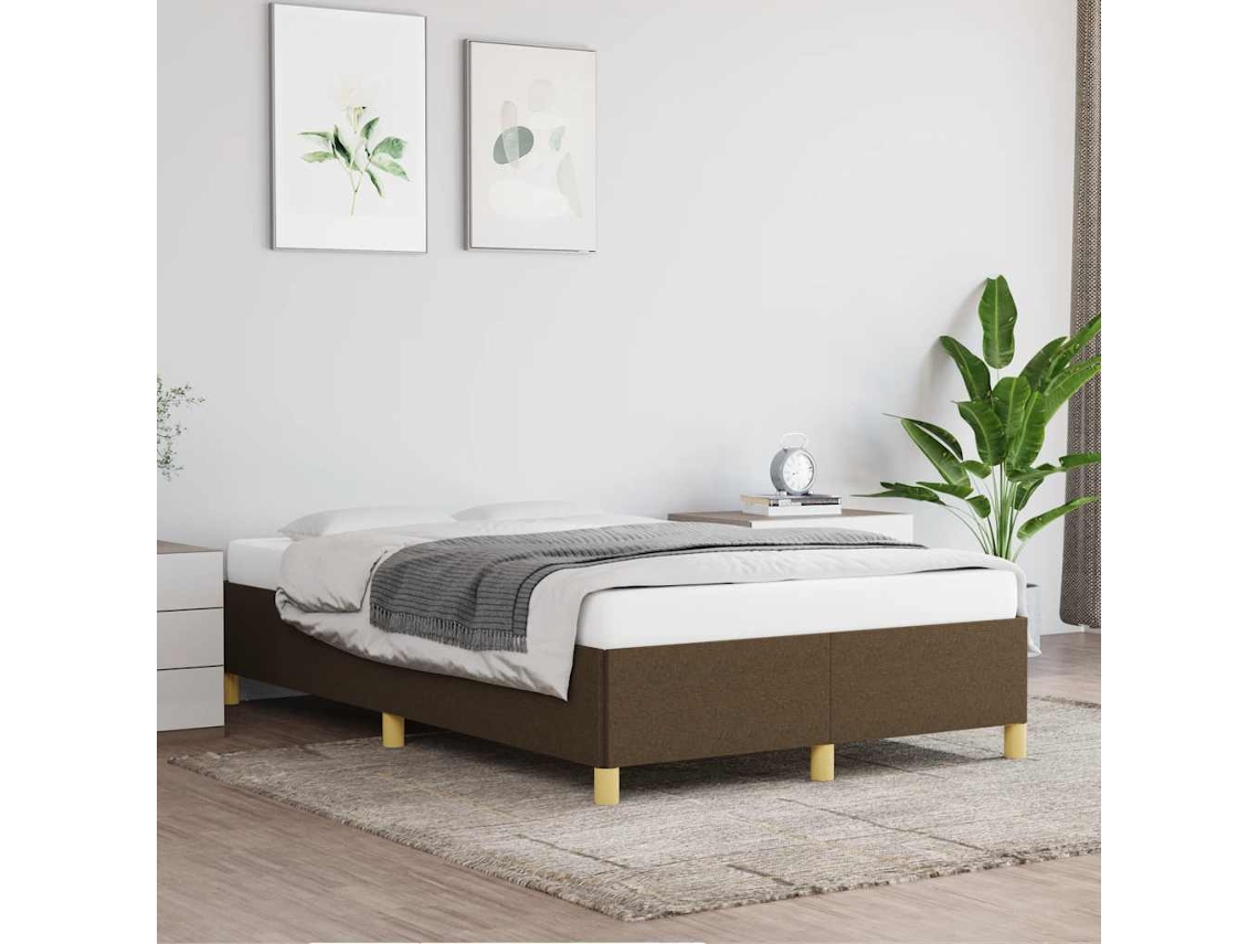 Vidaxl Estrutura De Cama Sem Colchão 120x190cm Castanho Escuro