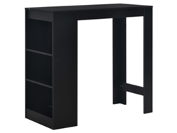 Vidaxl Mesa De Bar Com Prateleira Preto 110x50x103 Cm