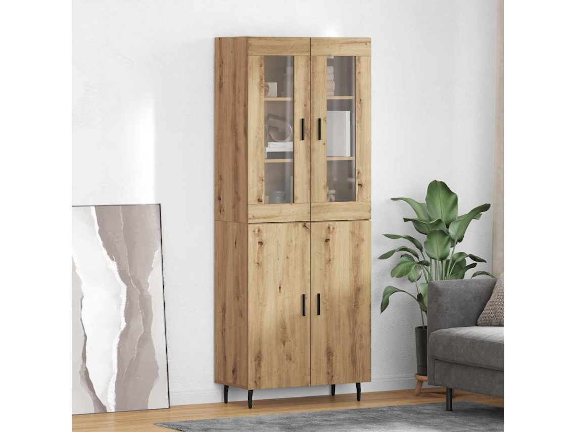 Vidaxl Buffê 2 Pcs Carvalho Artesanal 69,5 X 34 X 180 Cm