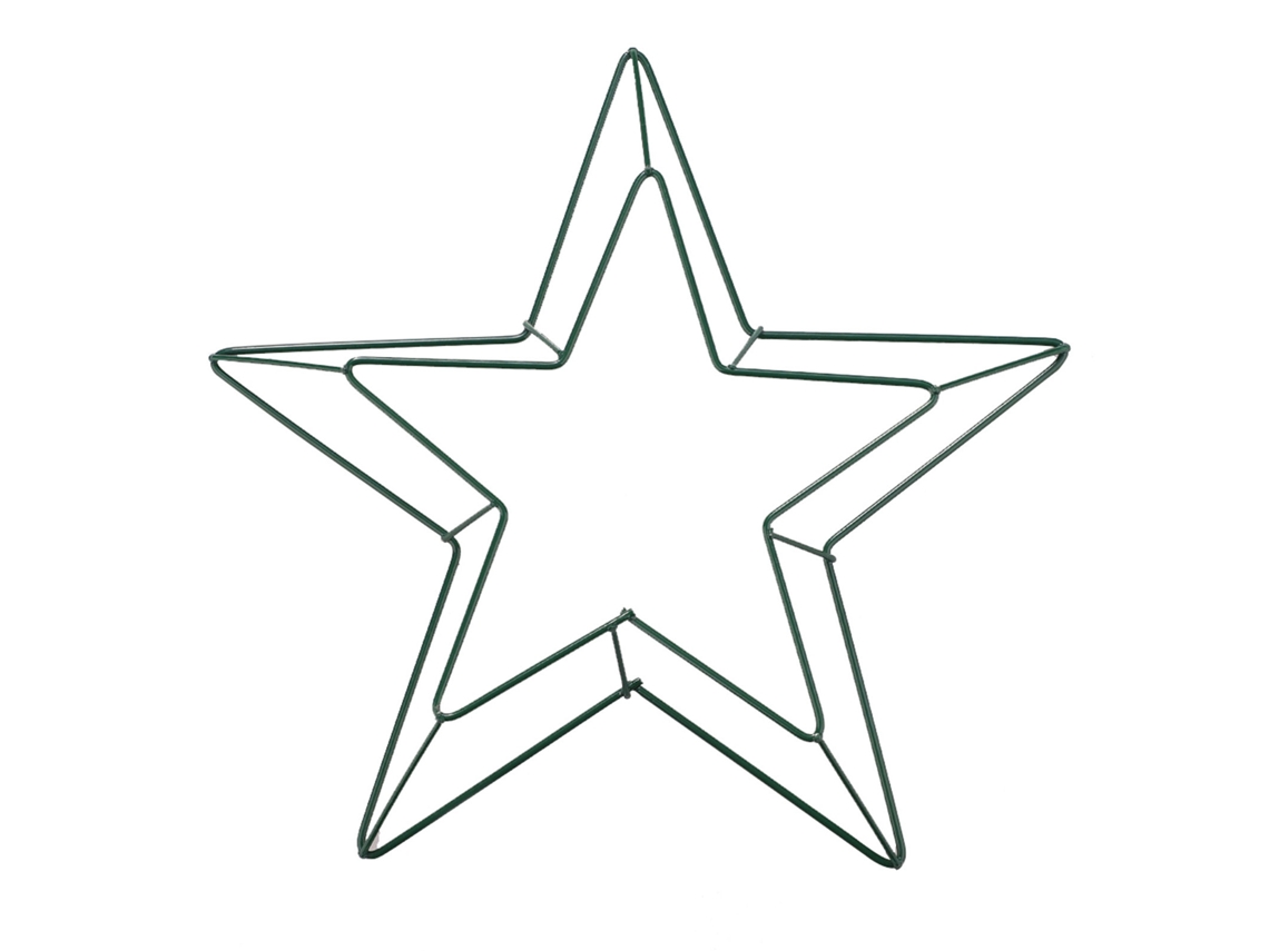 Laxiscreed Pack De 3 Guirlandas Verdes De Metal Com Estrela E Estrutura Pentagonada, 40cm