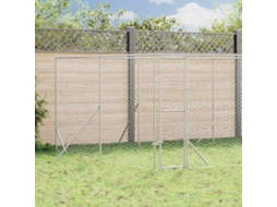 Vidaxl Canil De Exterior 4x4x2 M Aço Galvanizado Prateado