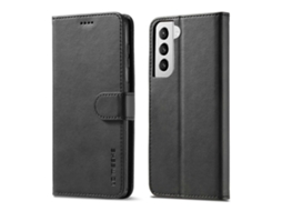 Capa De Couro Com Textura De Bezerro Horizontal Imeeke Para Samsung Galaxy S21 5g Lc. Com Compartimentos Para Cartões E Carteira