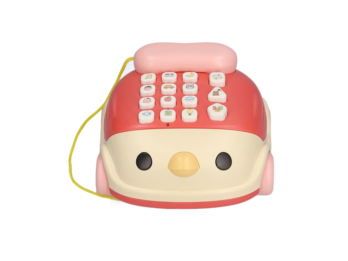 Mali telefone de Brinquedo Galinha Cartoon Eletrônico Mini Carrinho Infantil para Educação 3+ Rosa
