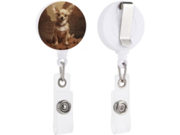 Clipe Retrátil Crachá, Com Estampa De Um Adorável Chihuahua Na Encosta, Ideal Para Enfermeiros, Médicos E