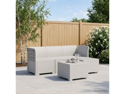 Vidaxl Sofá De Jardim Para 4 Pessoas Estilo Rattan Pp Branco