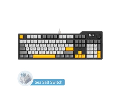 Teclado mecânico AJAZZ AK35I V3 teclado para jogos de escritório, eixo de sal marinho, preto, cinzento, amarelo, branco, com fio