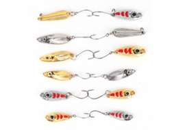 Micro Bait Spoon Set With Single Hook Design For High Fishing Efficiency, 12-grid Box Gold And Silver Chub Spoons 1.5g/2.5g/3.5g