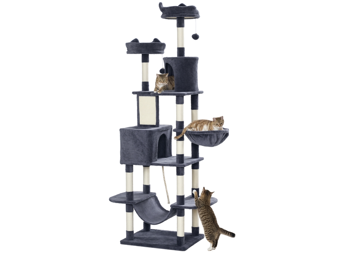 Árvore para Gatos MARCA com Torre 206cm Caverna Bolas Sisal