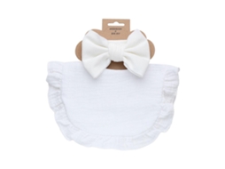 Babadores E Tiaras De Algodão Versáteis Para Bebês, Conjunto Com Laço Para Cabelo Recém-nascido E Pano De Arroto, Faixa De Cabeça Com Laço Para Recém-