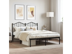 Estrutura De Cama Com Cabeceira 140x190 Cm Metal Preto