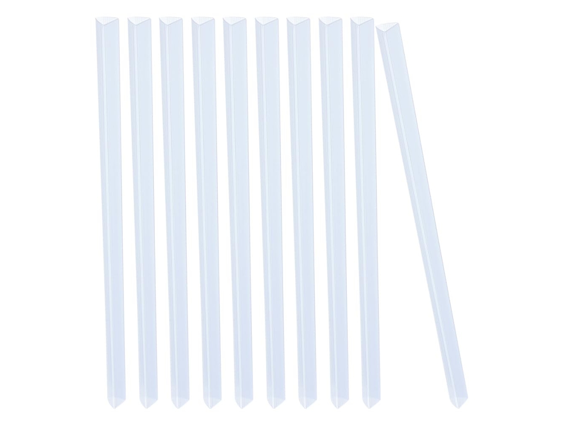Conjunto de 10 grampos transparentes para papel tamanho A4, barras de encadernação de plástico de 310 mm