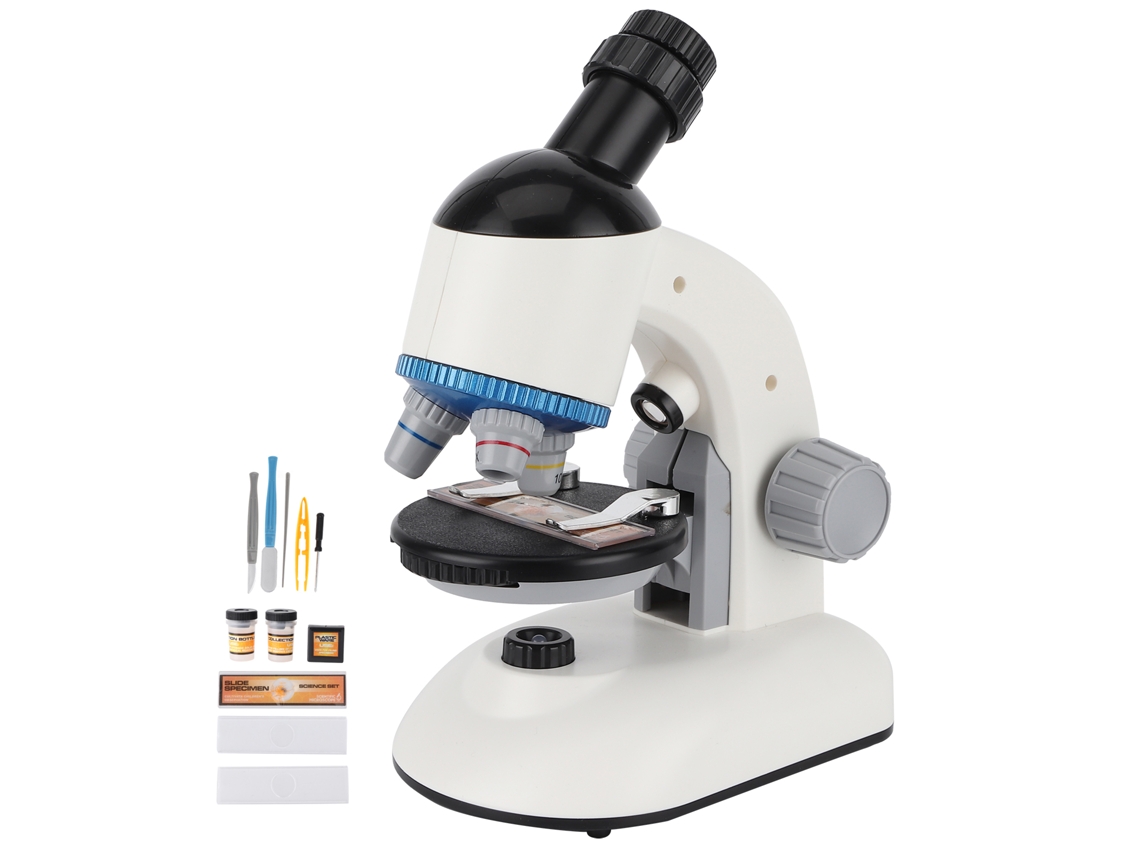 Microscópio Infantil 40x a 1200x com Cabeça Rotativa 360°, Brinquedo Educativo S/MARCA