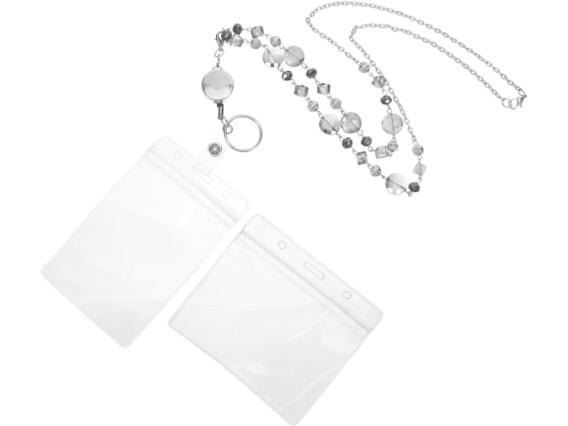 Porta Crachá Multifuncional Leve Merryhapy Em Metal E Plástico, Conjunto Com Colar De Contas De Cristal, Ideal Para