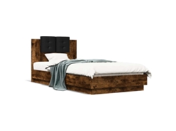 Estrutura de Cama com Cabeceira Madeira Carvalho Fumado MAISON EXCLUSIVE