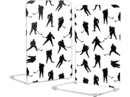 Suportes Para Livros Em Acrílico Branco Escritório, Suporte Transparente Com Almofadas Antiderrapantes, Organizador De