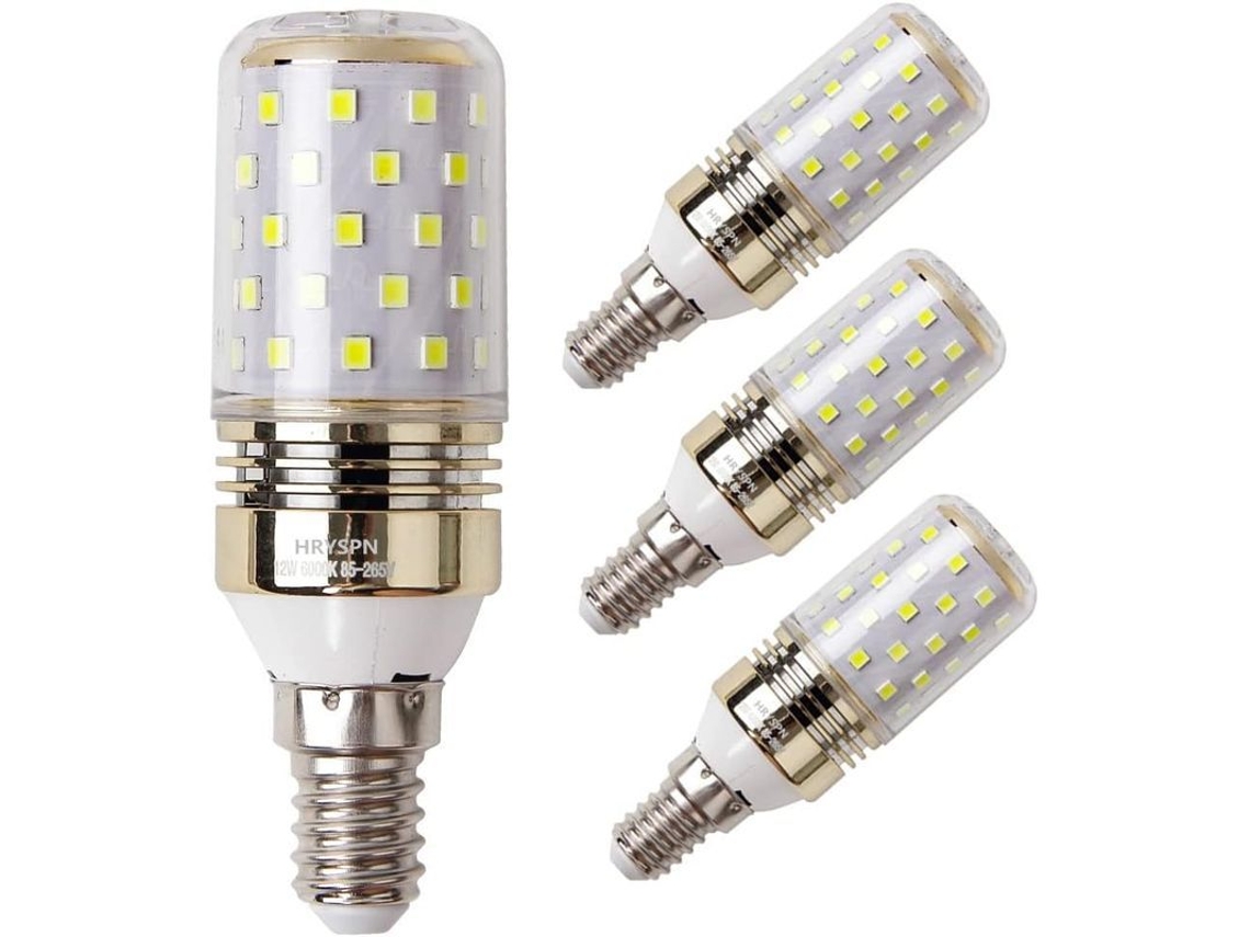 lâmpada Led Corn E14 12w Equivalente a 100w 1100lm Branco Frio 6000k Não Regulável Classe A++ (4 Pack)