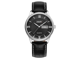 Relógio de pulso masculino Nary com calendário e pulseira de couro elegante 03