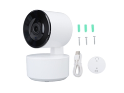 Câmera de segurança sem fio Wi-Fi 3MP com áudio bidirecional, visão noturna infravermelha, panorama de 360 graus e detecção de movimento - LAXISCREED