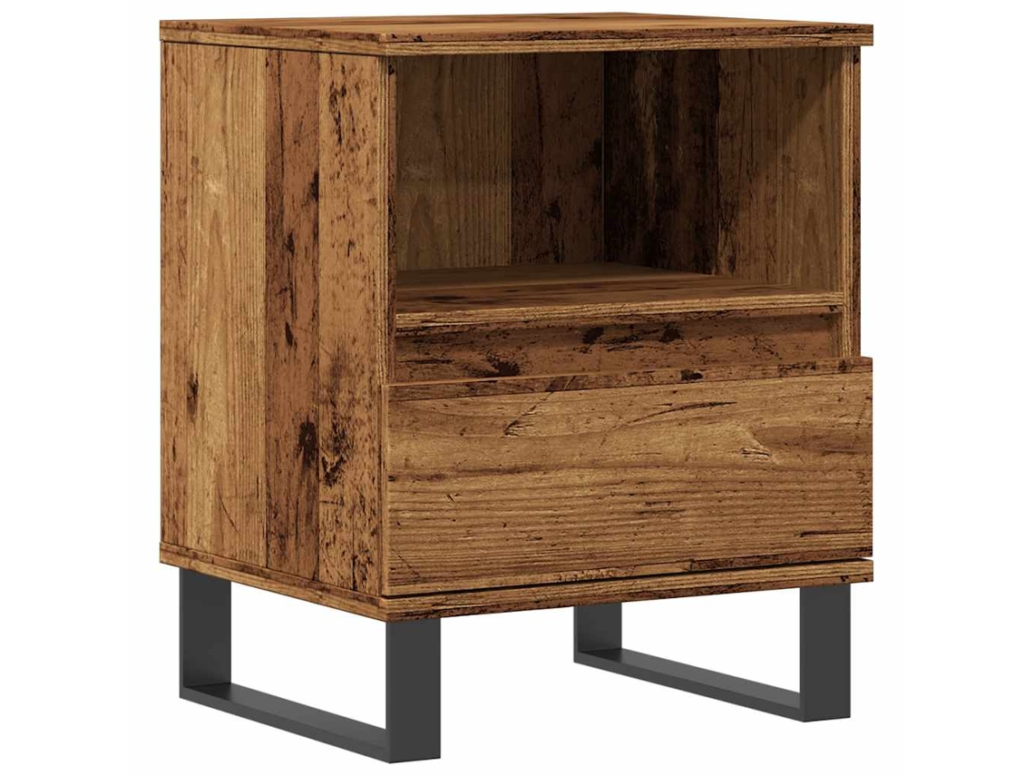 Bedside Cabinet, Bedside Cabinets Vidaxl Marrom Madeira Processada (n/a)