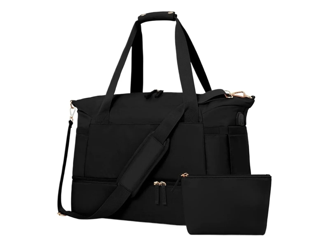 Lurelia Bolsa De Ombro Feminina Em Tecido Impermeável Fecho De Correr Vários Bolsos Acolchoada Para Praia E Viagem