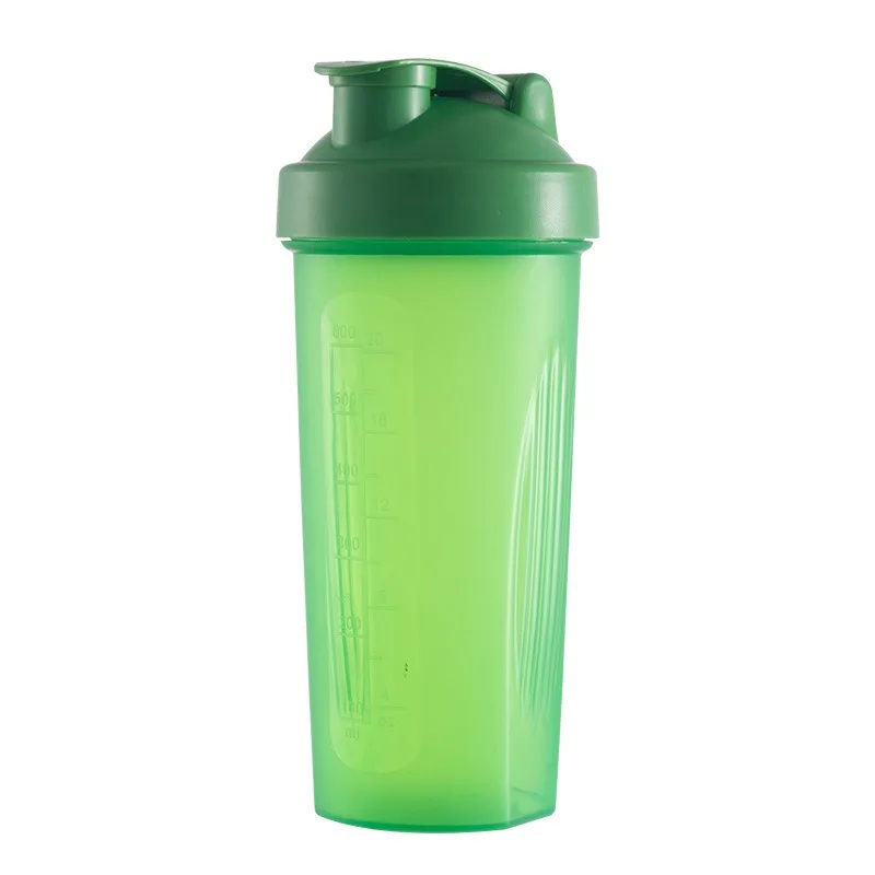 (verde) Garrafa Portátil De 600ml À Prova De Vazamentos Para Proteína Em Pó Com Balança E Copo Misturador.