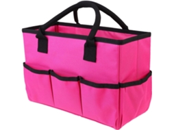 Bolsa de armazenamento multifuncional leve na cor rosa, tamanho médio, ideal para ferramentas de poda e outros itens.