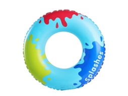Boia Inflável Infantil Para Piscina, Boia De Piscina Inflável Retrô Listrada Em Pvc Estilo Splash Ink (azul)