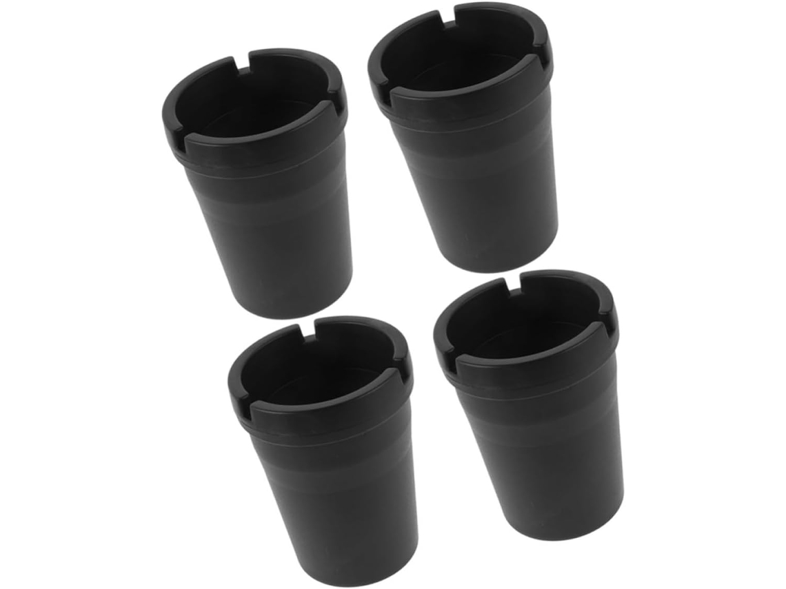 Conjunto Toyvian De 4 Cinzeiros De Plástico Preto Para Carro, Design Moderno, Removíveis Para Limpeza Rápida