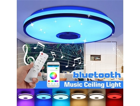 TEMPSA 60W LED plafon bluetooth alto falante musical RGB 34cm controle remoto 220V TEMPSA