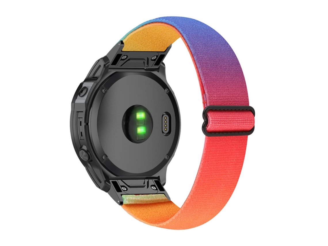 Bracelete de Nylon Elástico com Ferramenta para Garmin Fenix 7X/Fenix 3/Descent Mk1 Arco-Íris
